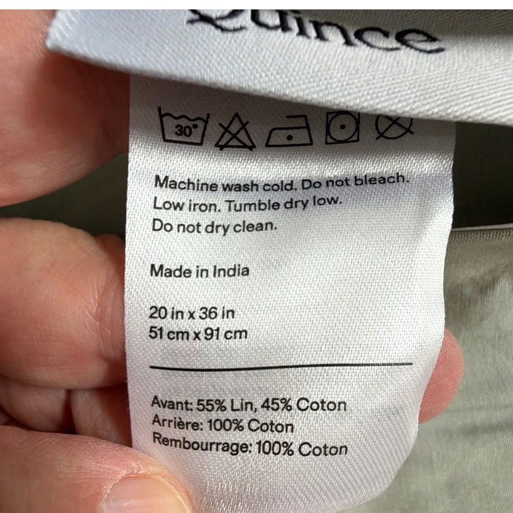 Quince European Linen Cotton Stitch Quilt Set King Cal King Mist Bedding 3pc NEW